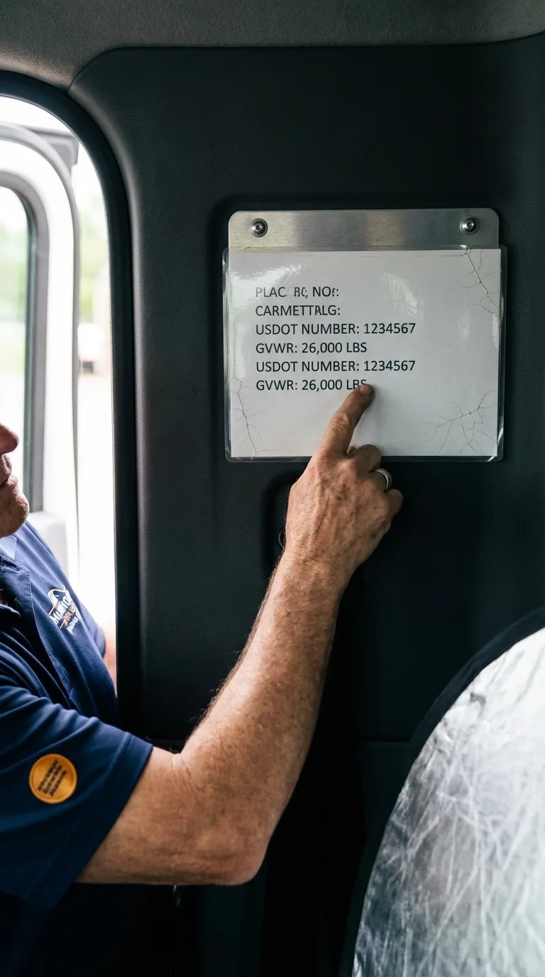 USDOT licensing placard verification in Council Bluffs